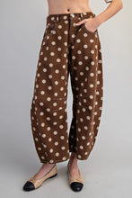 Load image into Gallery viewer, Mocha Dot Barrel Jeans