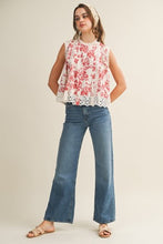 Load image into Gallery viewer, Rosette Eyelet Top