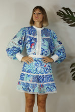 Load image into Gallery viewer, Blue floral skirt set
