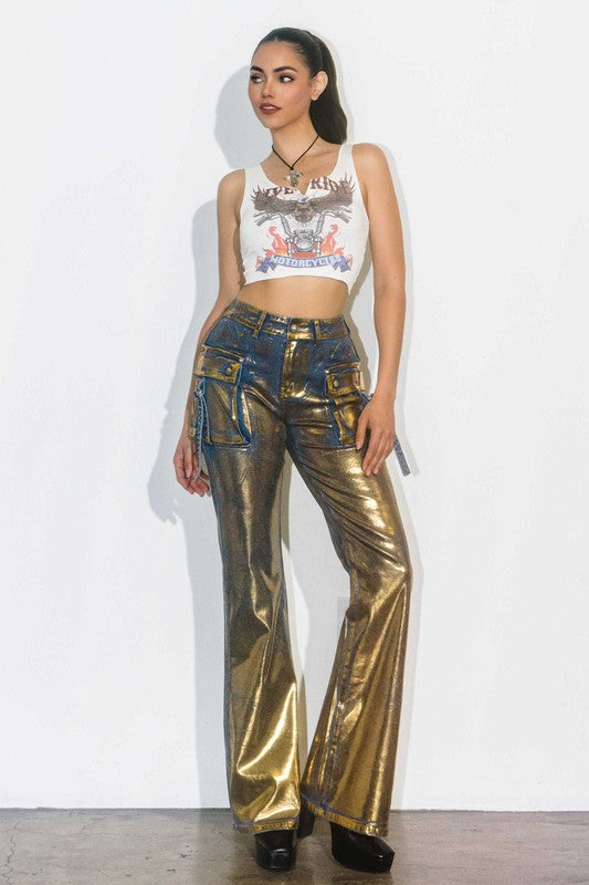Gilded glam jeans