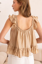 Load image into Gallery viewer, Latte Ruffle Top