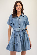 Load image into Gallery viewer, Tiered Denim Trails Dress