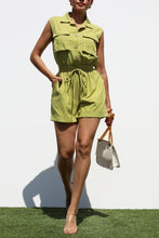 Load image into Gallery viewer, Lime Utility Romper