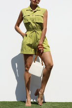 Load image into Gallery viewer, Lime Utility Romper