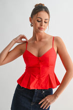 Load image into Gallery viewer, Red Heat Peplum