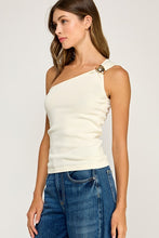 Load image into Gallery viewer, Ecru One-Shoulder Top