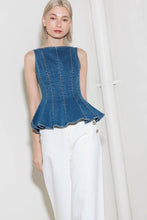 Load image into Gallery viewer, Contour Denim Peplum