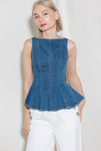 Load image into Gallery viewer, Contour Denim Peplum