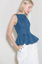 Load image into Gallery viewer, Contour Denim Peplum