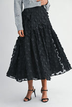 Load image into Gallery viewer, Black Flora Midi Skirt