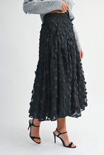 Load image into Gallery viewer, Black Flora Midi Skirt