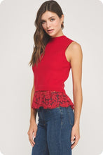 Load image into Gallery viewer, Red Bloom Peplum
