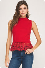 Load image into Gallery viewer, Red Bloom Peplum