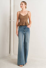 Load image into Gallery viewer, Peplum Cocoa Top