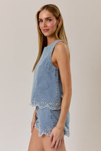 Load image into Gallery viewer, Denim Fleur Top