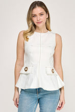 Load image into Gallery viewer, Ivory Perline Peplum