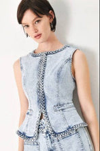 Load image into Gallery viewer, Braided Denim Vest