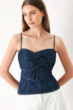 Load image into Gallery viewer, Twistline Denim Top