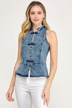 Load image into Gallery viewer, Denim Lotus Top
