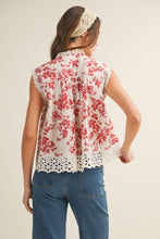 Load image into Gallery viewer, Rosette Eyelet Top