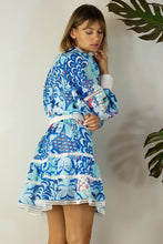Load image into Gallery viewer, Blue floral skirt set
