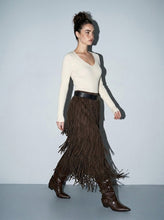 Load image into Gallery viewer, Dark Chocolate Fringe Skirt