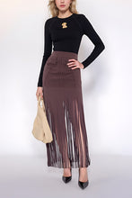 Load image into Gallery viewer, Cacao Fringe Skirt