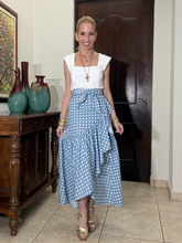 Load image into Gallery viewer, Sky Dotty Wrap Skirt