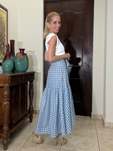 Load image into Gallery viewer, Sky Dotty Wrap Skirt