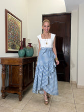 Load image into Gallery viewer, Sky Dotty Wrap Skirt