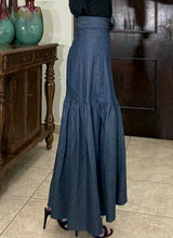 Load image into Gallery viewer, Denim Spiral Skirt