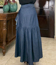 Load image into Gallery viewer, Denim Spiral Skirt
