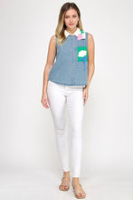 Load image into Gallery viewer, Denim Doodle Top