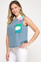 Load image into Gallery viewer, Denim Doodle Top