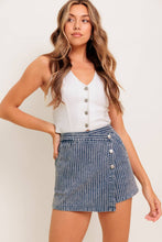 Load image into Gallery viewer, Pinstripe Denim Skort