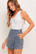 Load image into Gallery viewer, Pinstripe Denim Skort