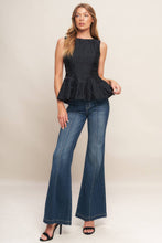 Load image into Gallery viewer, Black Rose Peplum