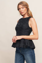 Load image into Gallery viewer, Black Rose Peplum