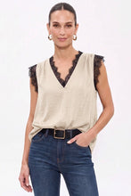 Load image into Gallery viewer, Black Lace Edge Top