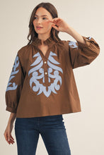 Load image into Gallery viewer, Brown Baroque Top