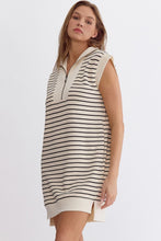 Load image into Gallery viewer, Creme noir stripe dress
