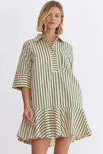 Load image into Gallery viewer, Verdant stripe flounce dress
