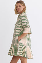 Load image into Gallery viewer, Verdant stripe flounce dress
