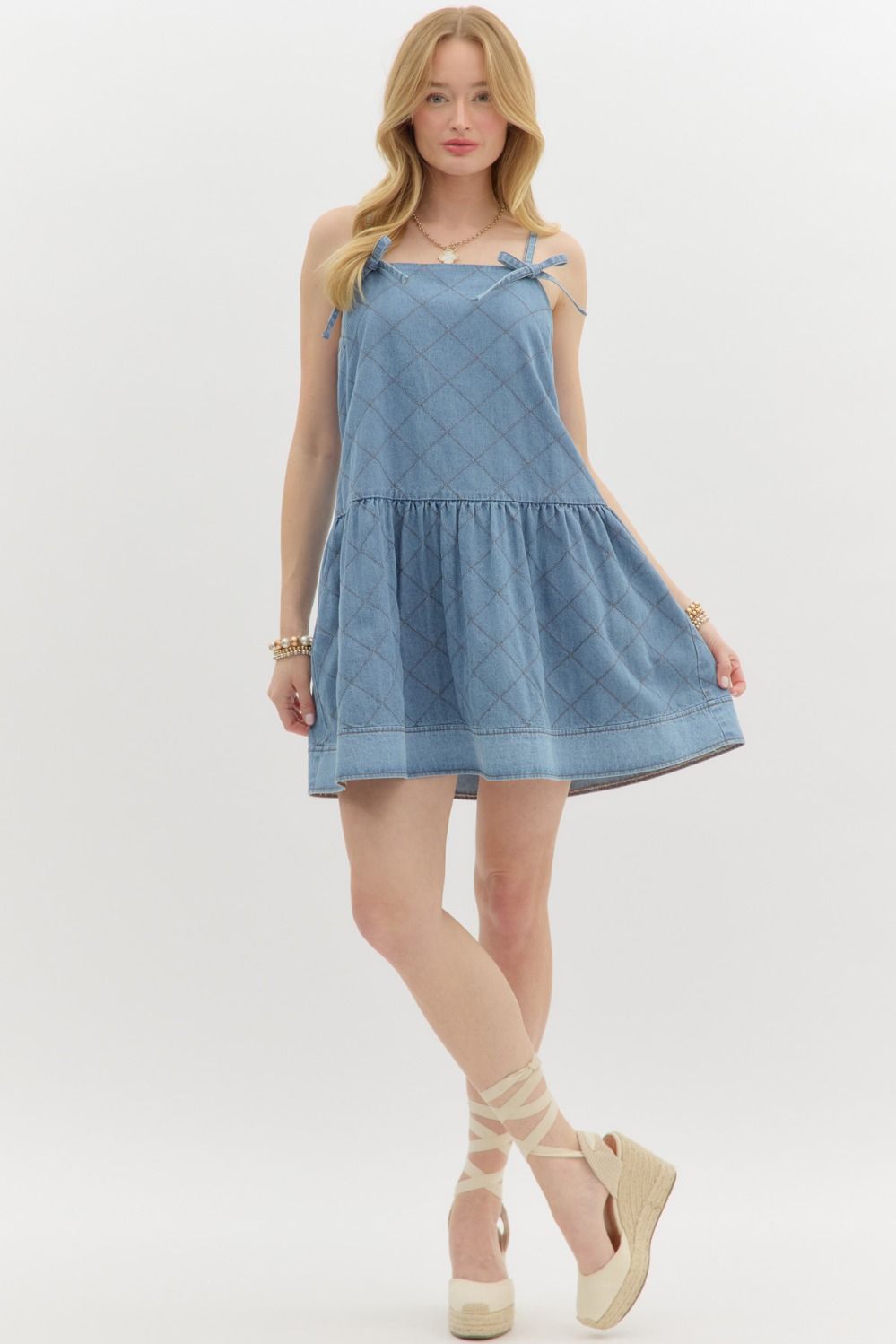 Denim Quiltie Dress – Silhouette Boutique