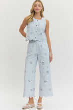 Load image into Gallery viewer, Daisy Sky Eyelet Top