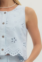 Load image into Gallery viewer, Daisy Sky Eyelet Top