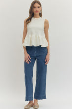 Load image into Gallery viewer, Ivory Pulse Peplum Top