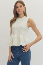 Load image into Gallery viewer, Ivory Pulse Peplum Top