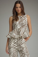 Load image into Gallery viewer, Wild Zebra Peplum Top