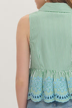 Load image into Gallery viewer, Greenline Eyelet Top